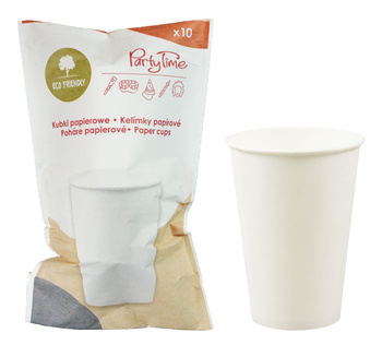 10 PCS PAPER CUPS WHITE 200 ML0131