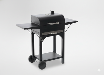 CHARCOAL GRILL WITH COVER GRATE AND WHEELS