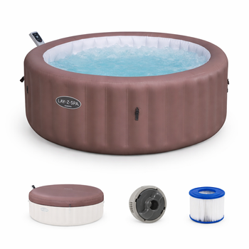 Lay-Z-Spa 77" x 28"/1.96m x 71cm Hawaii MaxHold EnergySense UltraFit Smart AirJet 6 Terracotta Round