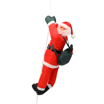 SANTA CLAUS CLIMBING ON GOLDEN COLORED PEARLS 90 CM