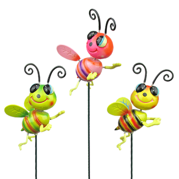 DECORATION FOR PLANT STAKE/GARDEN - BEE 8 x 8 x 70 CM