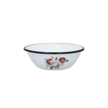 ENAMEL BOWL 0,6 L 16,5 CM WHITE ROSE *3172