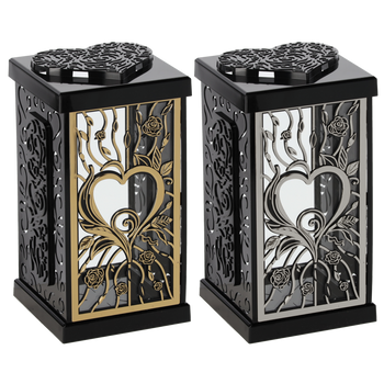 LANTERN 30CM GRACJA LARGE ROSE SRECE BLACK SILVER/GOLD PACK=4PCS*8354