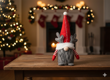 CHRISTMAS GNOME 30 CM WITH REINDEER ANTLERS