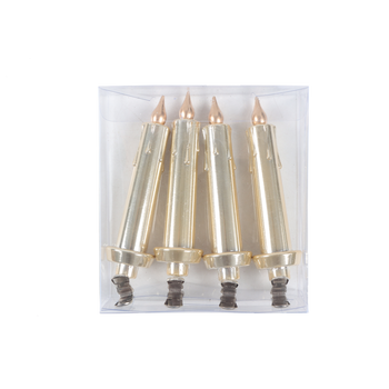 SET OF 4 CHRISTMAS TREE ORNAMENTS - CANDLES WITH CLIP 11 CM