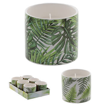 DECORATIVE CANDLE CITRONELLA "ERLA" 10 X 9 CM MIX PATTERNS DISP=6PCS