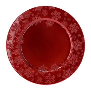 PLATE 33 x 33 x 2 CM RED CHRISTMAS