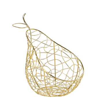 GOLDEN METAL BASKET - PEAR 18.6 X 13.7 X 18 CM PACK=2PCS