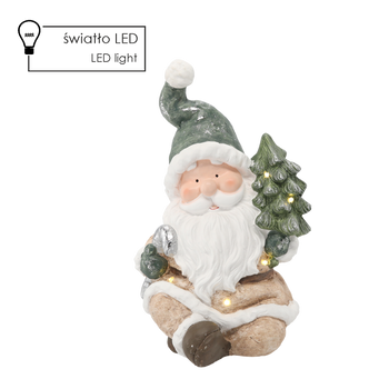 FIGURINE OF THE NATIVITY SCENE - SANTA WITH A CHRISTMAS TREE 24 X 23 X 38 CM LED