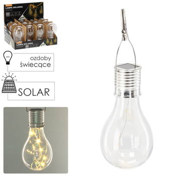 SOLAR LAMP BULB 7.5x7.5x22 CM, disp.12pcs