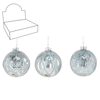 GLASS BAUBLE - COPPER MIX DESIGNS 8 CM