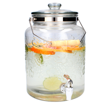 DECORATED JAR 8L WITH GLASS LID AND TAP