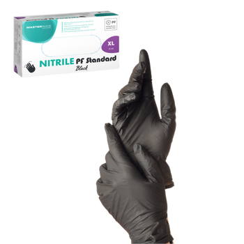 BLACK NITRILE GLOVES SIZE XL 100PCS
