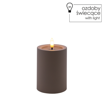 LED CANDLE GREY 7 X 10 CM