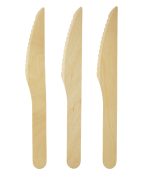 SET OF 8 WOODEN KNIVES 16 CM