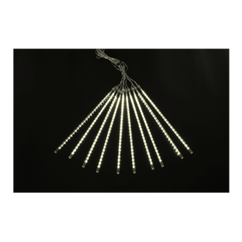 KURTYNA METEORY LED 10 SZT 30 CM CIEPŁY BIAŁY, DŁ. 3 + 2,7 M WEWN/ZEWN *1766