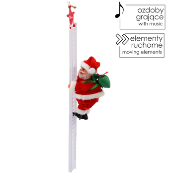 SANTA CLAUS CLIMBING THE LADDER 20,5 CM
