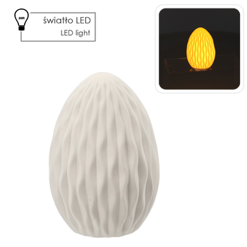 Ceramic egg with LED