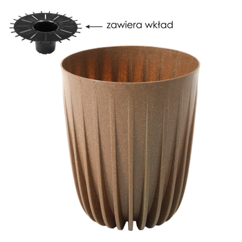 POT MIRRA ECO WOOD 250MM-NATURAL WOOD*9391