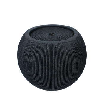 PLASTIC GARDEN FOUNTAIN WITH LED 37 x 37 x 30 CM ROUND BLACK