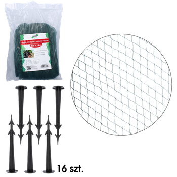 Protective mesh against birds MONO+MONO 8 X 14 M + 16 pins (15 g/m2)