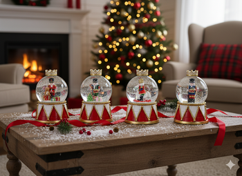 CHRISTMAS SNOW GLOBE - NUTCRACKER 5.5 x 5 x 9 CM MIX OF DESIGNS disp=12pcs *5683
