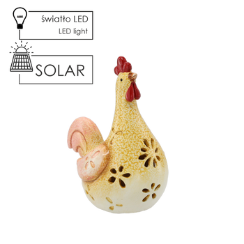 POLYRESIN CHICK WITH SOLAR LIGHT