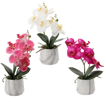 ARTIFICIAL FLOWER - ORCHID MIXED 3 COLOURS 28 CM