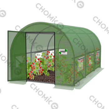 GARDEN FOIL TUNNEL 3 SEGMENT GREEN 4 X 2,5 X 2 M WITH REVOLVING DOOR