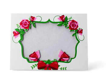 WOODEN PHOTO FRAME 22 X 16 CM WHITE WITH ROSES