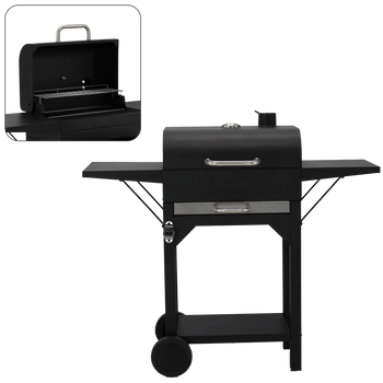 CHARCOAL GRILL WITH COVER GRATE AND WHEELS