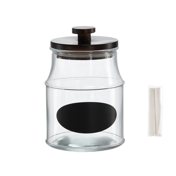 JAR 2.2 L WITH WOODEN LID, WRITING LABEL AND CHALK