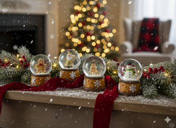 CHRISTMAS SNOWBALL - GINGERBREAD DECORATION 4.5 X 4.5 X 6.5 CM MIX OF PATTERNS disp=12pcs *5690