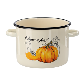 ENAMEL POT 4,5 L 20 CM CREAM PUMPKIN