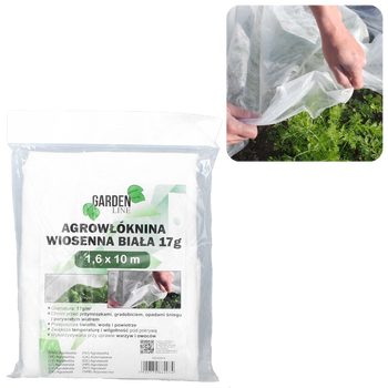 AGRO FABRIC 1.6 X 10 M SPRING WHITE 17G