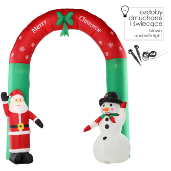 INFLATABLE ARCH WITH SANTA CLAUS AND SNOWMAN LED 240 CM