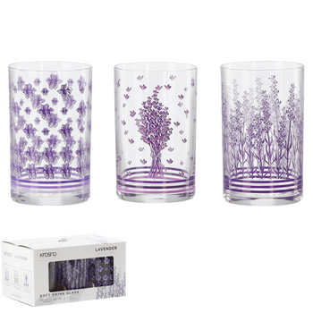 SET OF 6 PIECES OF LAVENDER COLLECTION GLASSES 250 ML