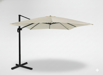 PARASOL OGRODOWY "MINI ROMA" 2,5 x 2,5 M BEŻOWY Z POKROWCEM 