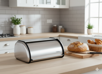 BREAD BOX GINEPRO - SILVER METAL 36X23X14,5 CM