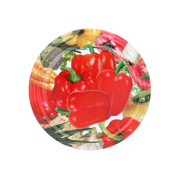 SET OF 10 LIDS DIA 82 PEPPER WITH VEGETABLES