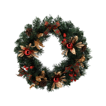 CHRISTMAS WREATH 40 CM RED AND GOLD