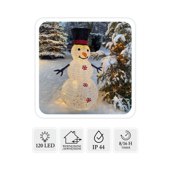 CHRISTMAS DECORATION - SNOWMAN LED 1,5 M 120L IP44