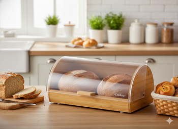 BREAD BOX MENTA - BAMBOO WITH PS COVER 38 x 28 x 18,5 CM