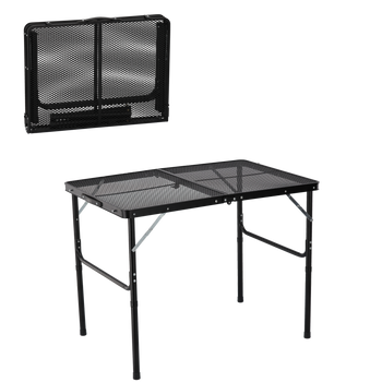 TOURIST FOLDING TABLE BLACK 90 x 60 x 40/70 CM