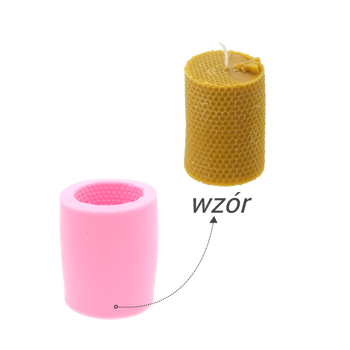 Silicone mold for candles decorated cylinder with bee