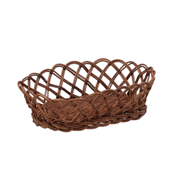 RATTAN BASKET OVAL S 23 x 17 x 6 CM CHOCOLATE