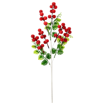 CHRISTMAS DECORATION - DECORATIVE BRANCH WITH MOUNTAIN ASH 50 CM