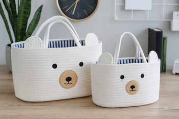 ZESTAW 2 ORGANIZERÓW Z UCHWYTAMI ZWIERZĄTKO BIAŁY