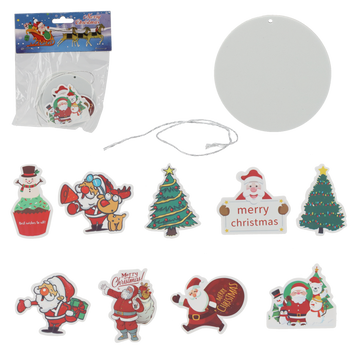 SET OF 3 CHRISTMAS DECORATIONS WITH STICKERS - MIX OF DESIGNS