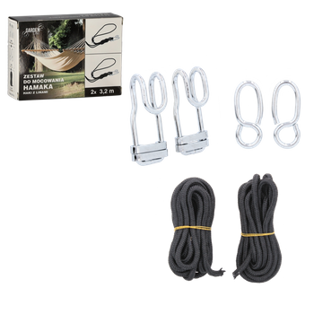HAMMOCK MOUNTING KIT - HOOKS WITH ROPES - LOAD CAPACITY 200KG